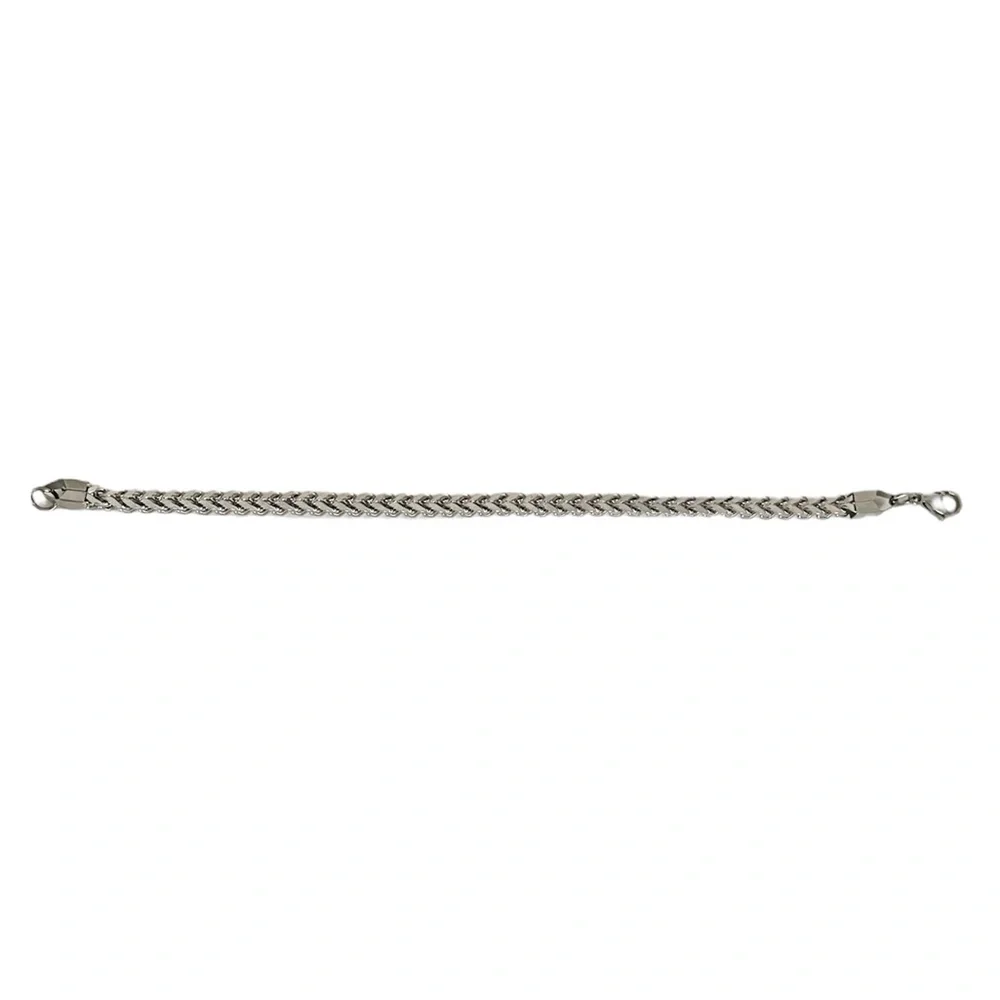 Unisex Silver Tone Lightweight Metal Chain Bracelet 8.25” Inch